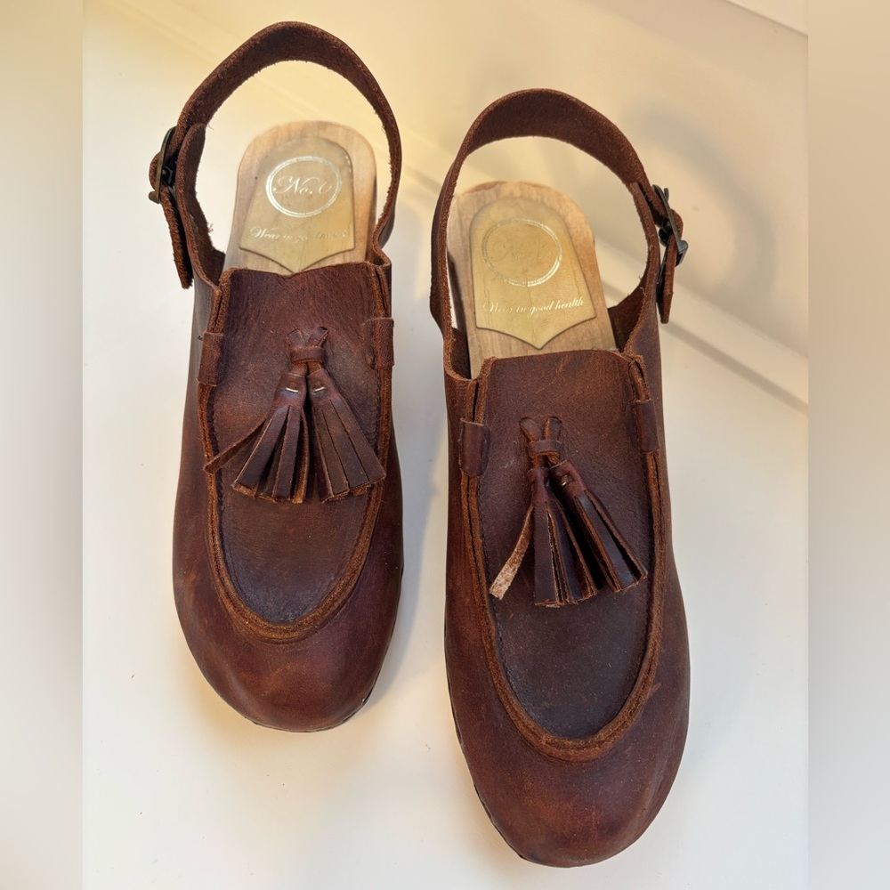 No. 6 Crowley Slingback Tassel Clog size 9